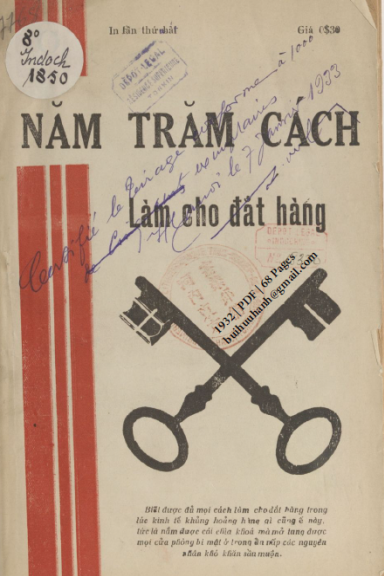Năm Trăm Cách Làm Cho Đắt Hàng (NXB Thực Nghiệp 1932) - Nhiều Tác Giả, 68 Trang