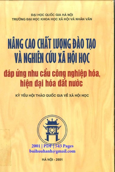 Nâng Cao Chất Lượng Đào Tạo Và Nghiên Cứu Xã Hội Học (NXB Hà Nội 2001) - Bùi Thế Cường, 543 Trang