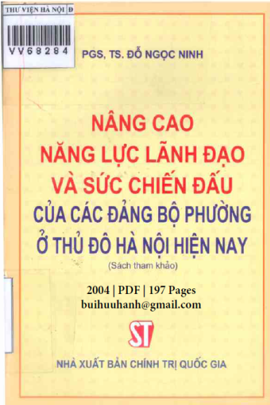 Nâng Cao Năng Lực Lãnh Đạo Và Sức Chiến Đấu Của Các Đảng Bộ Phường Ở Thủ Đô Hà Nội Hiện Nay