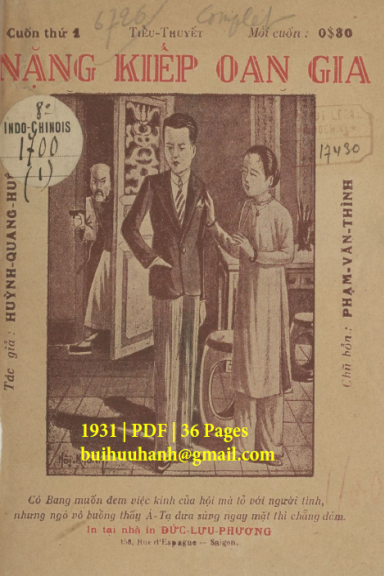 Nặng Kiếp Oan Gia Cuốn 1-4 (NXB Đức Lưu Phương 1931) - Huỳnh Quang Huê, 144 Trang