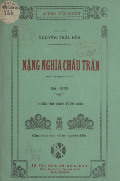 Nặng Nghĩa Châu Trần (NXB Xưa Nay 1928) - Nguyễn Thái Hòa, 36 Trang
