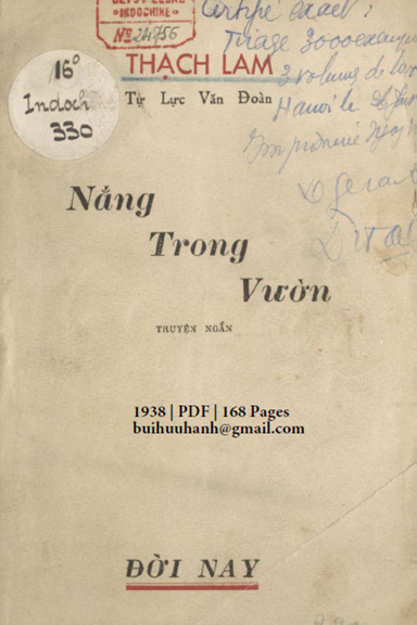 Nắng Trong Vườn (NXB Đời Nay 1938) - Thạch Lam, 168 Trang