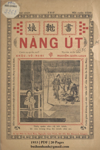 Nàng Út (NXB Xưa Nay 1933) - Khấu Vỏ Nghi, 20 Trang