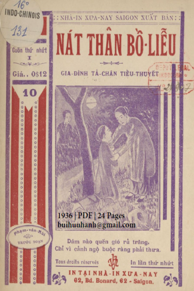 Nát Thân Bồ Liễu Cuốn 1-5 (NXB Xưa Nay 1936) - Phạm Văn Mùi, 122 Trang