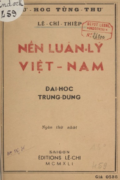 Nền Luân Lý Việt Nam (NXB Lê Chi 1941) - Lê Chí Thiệp, 54 Trang
