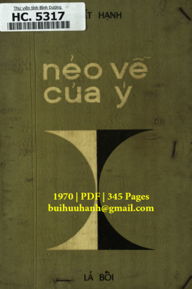 Nẻo Về Của Ý (NXB Lá Bối 1970) - Thích Nhất Hạnh, 345 Trang