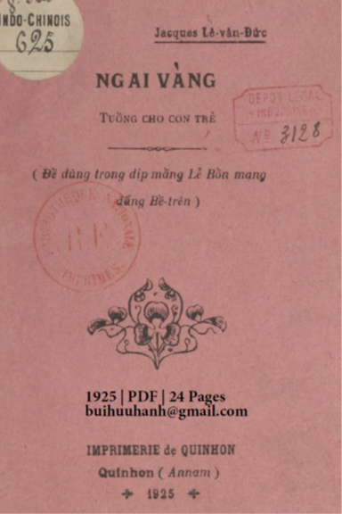 Ngai Vàng (NXB Qui Nhơn 1925) - Lê Văn Đức, 24 Trang