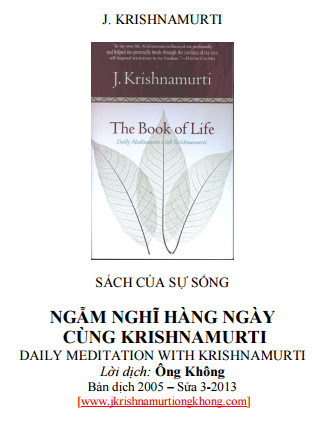 Ngẫm Nghĩ Hằng Ngày Cùng Krishnamurti (NXB Hoa Kỳ 2013) - J.Krishnamurti, 376 Trang