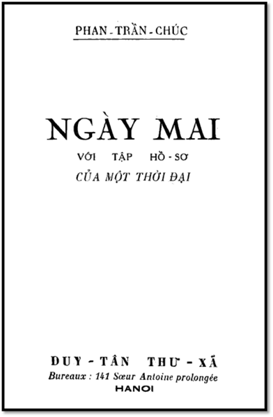 Ngày Mai Với Tập Hồ Sơ Của Một Thời Đại (NXB Duy Tân 1942) - Phan Trần Chúc, 115 Trang