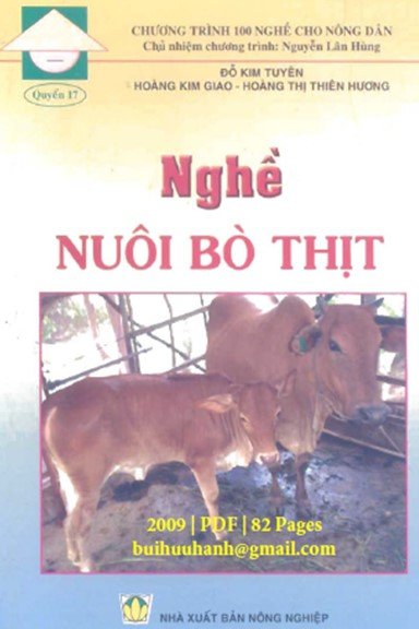 Nghề Nuôi Bò Thịt (NXB Nông Nghiệp 2009) - Đỗ Kim Tuyên, 82 Trang