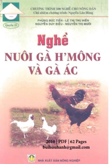 Nghề Nuôi Gà H' Mông Và Gà Ác (NXB Nông Nghiệp 2010) - Phùng Đức Tiến, 62 Trang