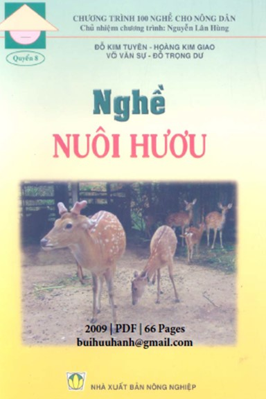 Nghề Nuôi Hươu (NXB Nông Nghiệp 2009) - Đỗ Kim Tuyên, 66 Trang