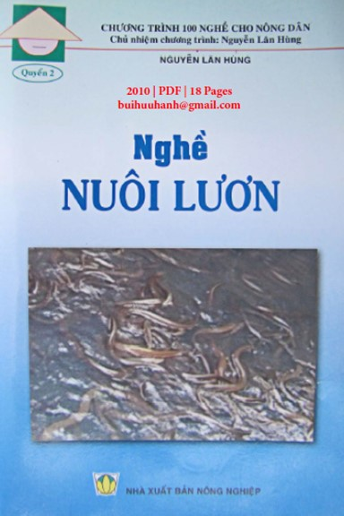 Nghề Nuôi Lươn (NXB Nông Nghiệp 2010) - Nguyễn Lân Hùng, 44 Trang