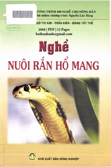 Nghề Nuôi Rắn Hổ Mang (NXB Nông Nghiệp 2008) - Ngô Thị Kim, 52 Trang