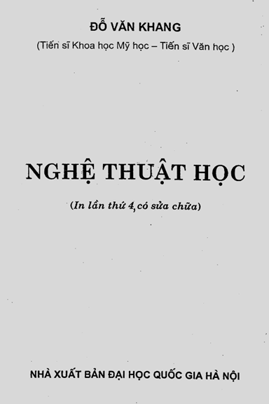 Nghệ Thuật Học (NXB Đại Học Quốc Gia 2008) - Đỗ Văn Khang, 196 Trang