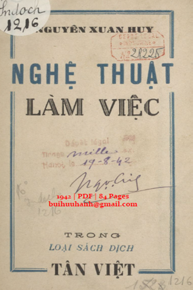 Nghệ Thuật Làm Việc (NXB Tân Việt 1942) - André Maurois, 84 Trang