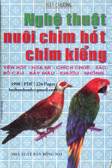 Nghệ Thuật Nuôi Chim Hót-Chim Kiểng (NXB Đồng Nai 1998) - Việt Chương, 226 Trang