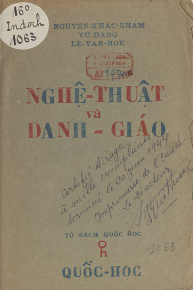 Nghệ Thuật Và Danh Giáo (NXB Quốc Học Thư Xã 1944) - Nguyễn Khắc Kham, 84 Trang