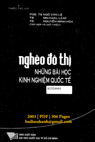 Nghèo Đô Thị-Những Bài Học Kinh Nghiệm Quốc Tế (NXB Đại Học Quốc Gia 2003) - Ngô Văn Lệ, 306 Trang