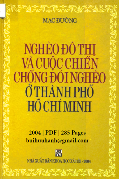 Nghèo Đô Thị Và Cuộc Chiến Chống Đói Nghèo Ở TPHCM (NXB Khoa Học Xã Hội 2004) - Mạc Đường, 285 Trang