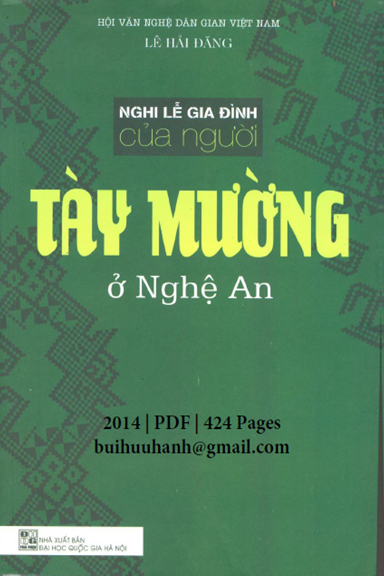 Nghi Lễ Gia Đình Của Người Tày Mường Ở Nghệ An (NXB Đại Học Quốc Gia 2014) - Lê Hải Đăng, 424 Trang