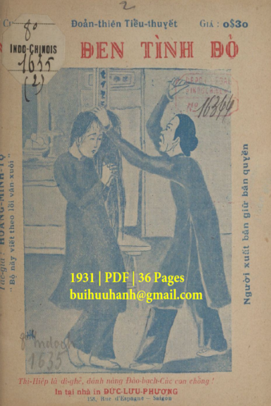 Nghĩa Đen Tình Đỏ Cuốn 2 (NXB Đức Lưu Phương 1931) - Hoàng Minh Tự, 36 Trang