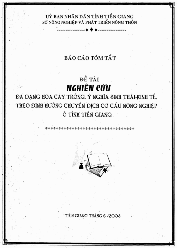 Nghiên Cứu Đa Dạng Hóa Cây Trồng, Ý Nghĩa Sinh Thái Kinh Tế Theo Định Hướng Chuyển Dịch Cơ Cấu