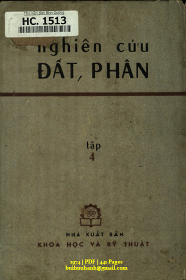 Nghiên Cứu Đất, Phân Tập 4 (NXB Khoa Học Kỹ Thuật 1974) - Trương Đình Khiêm, 441 Trang