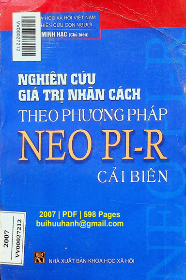 Nghiên Cứu Giá Trị Nhân Cách Theo Phương Pháp NEO PI-R Cải Biên - Phạm Minh Hạc, 598 Trang