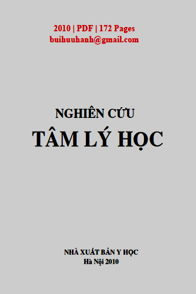 Nghiên Cứu Tâm Lý Học (NXB Y Học 2010) - Nhiều Tác Giả, 172 Trang