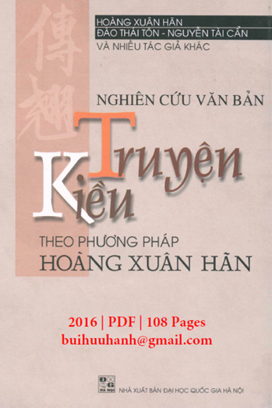 Nghiên Cứu Văn Bản Truyện Kiều Theo Phương Pháp Hoàng Xuân Hãn - Nguyễn Tài Cẩn, 108 Trang