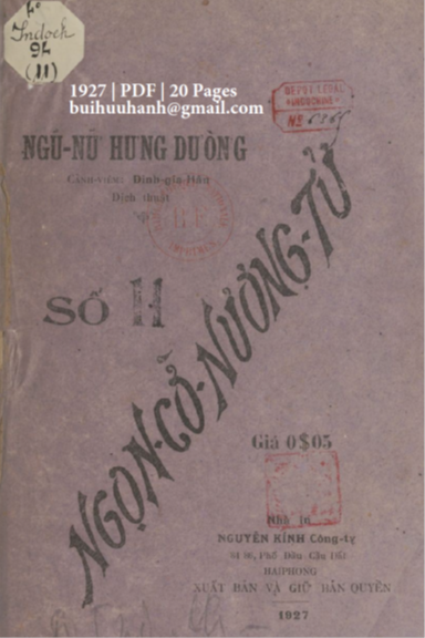 Ngọn Cờ Nương Tử Số 11 (NXB Nguyễn Kính 1927) - Định Gia Hân, 20 Trang