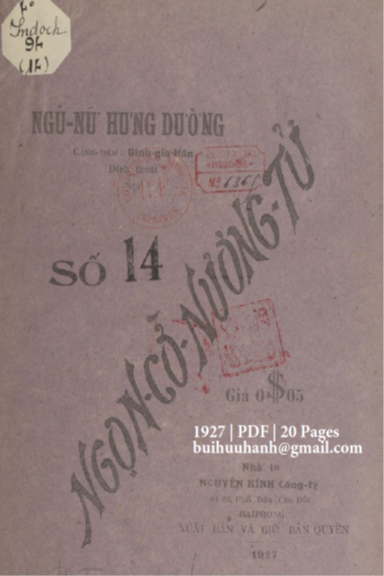 Ngọn Cờ Nương Tử Số 14 (NXB Nguyễn Kính 1927) - Định Gia Hân, 20 Trang