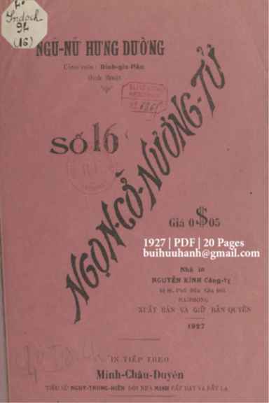 Ngọn Cờ Nương Tử Số 16 (NXB Nguyễn Kính 1927) - Định Gia Hân, 20 Trang