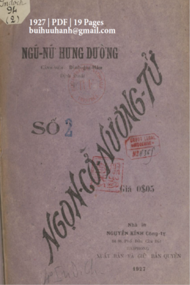 Ngọn Cờ Nương Tử Số 2 (NXB Nguyễn Kính 1927) - Định Gia Hân, 19 Trang