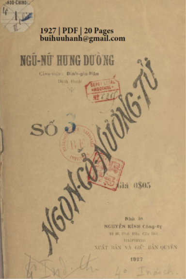 Ngọn Cờ Nương Tử Số 3 (NXB Nguyễn Kính 1927) - Định Gia Hân, 20 Trang
