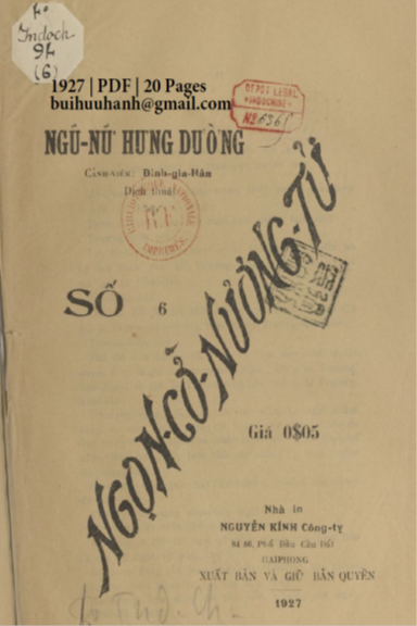 Ngọn Cờ Nương Tử Số 6 (NXB Nguyễn Kính 1927) - Định Gia Hân, 20 Trang