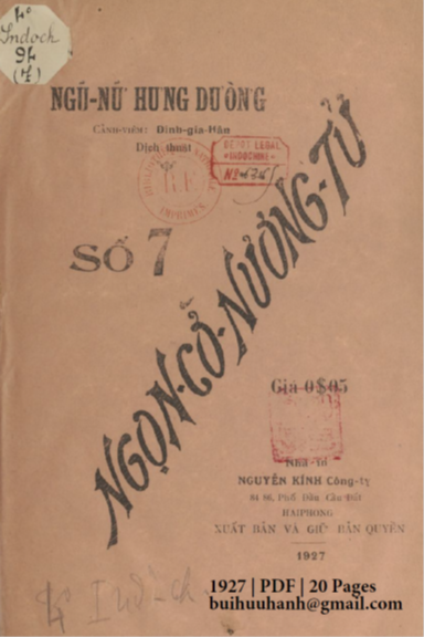 Ngọn Cờ Nương Tử Số 7 (NXB Nguyễn Kính 1927) - Định Gia Hân, 20 Trang