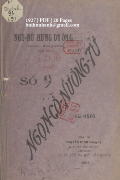 Ngọn Cờ Nương Tử Số 9 (NXB Nguyễn Kính 1927) - Định Gia Hân, 20 Trang