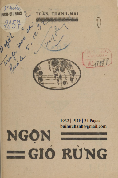Ngọn Gió Rừng (NXB Tân Dân 1932) - Trần Thanh Mai, 24 Trang