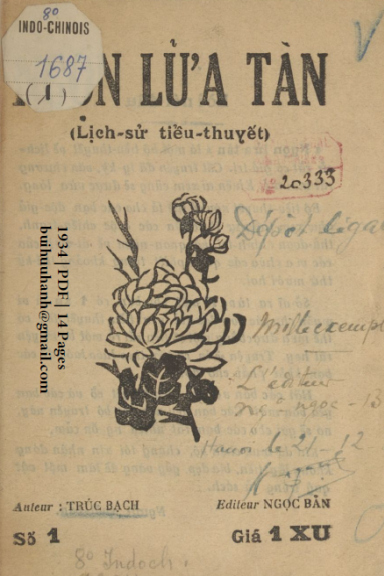 Ngọn Lửa Tàn Số 1-11 (NXB Thực Nghiệp 1934) - Trúc Bạch, 173 Trang