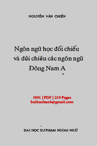 Ngôn Ngữ Học Đối Chiếu Và Đối Chiếu Các Ngôn Ngữ Đông Nam Á - Nguyễn Văn Chiến, 219 Trang