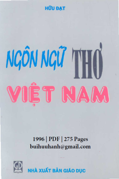 Ngôn Ngữ Thơ Việt Nam (NXB Giáo Dục 1996) - Hữu Đạt, 275 Trang
