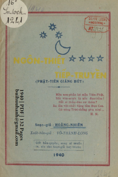 Ngôn Thiệt Tiếp Truyền (NXB Đông Phương 1940) - Hoằng Nhiên, 132 Trang