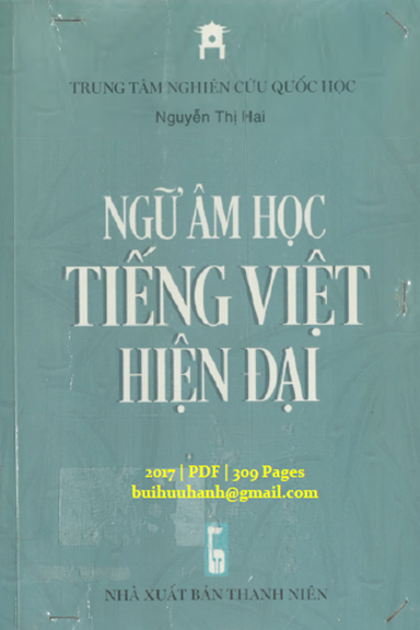 Ngữ Âm Học Tiếng Việt Hiện Đại (NXB Thanh Niên 2017) - Nguyễn Thị Hai, 309 Trang