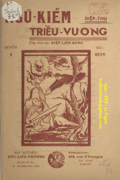 Ngũ Kiếm Triều Vương Quyển 1-5 (NXB Đức Lưu Phương 1940) - Diệp Thu, 260 Trang