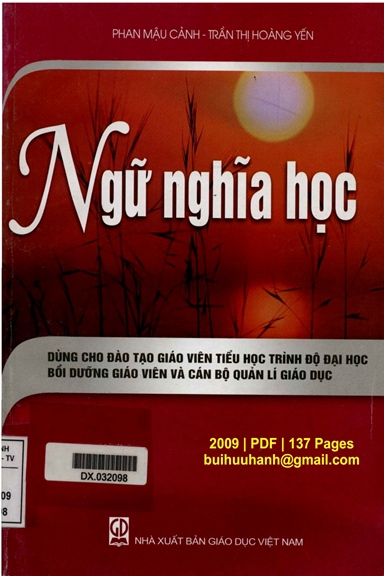 Ngữ Nghĩa Học (NXB Giáo Dục 2009) - Phan Mậu Cảnh, 137 Trang