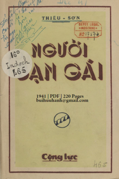Người Bạn Gái (NXB Cộng Lực 1941) - Thiếu Sơn, 220 Trang