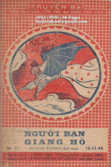 Người Bạn Giang Hồ (NXB Tân Dân 1942) - Vương Thanh, 36 Trang