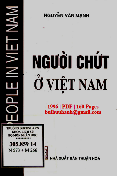 Người Chứt Ở Việt Nam (NXB Thuận Hóa 1996) - Nguyễn Văn Mạnh, 160 Trang